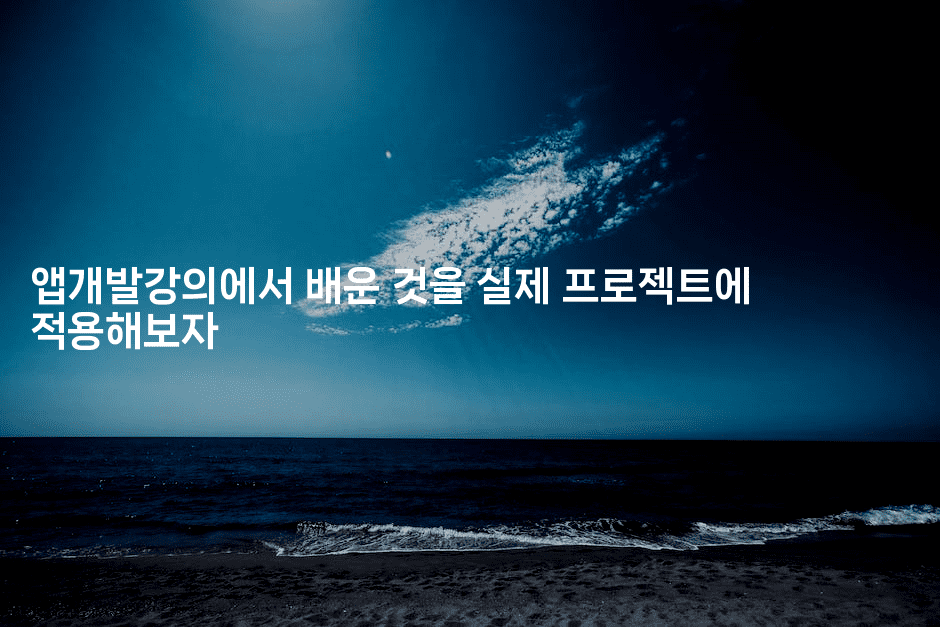 앱개발강의에서 배운 것을 실제 프로젝트에 적용해보자