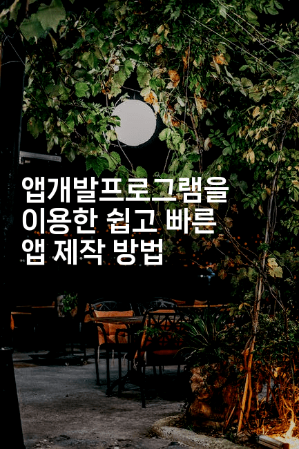 앱개발프로그램을 이용한 쉽고 빠른 앱 제작 방법