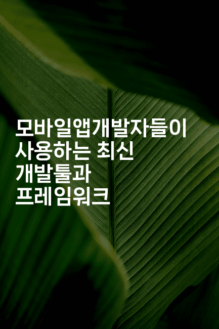 모바일앱개발자들이 사용하는 최신 개발툴과 프레임워크-코틀린린