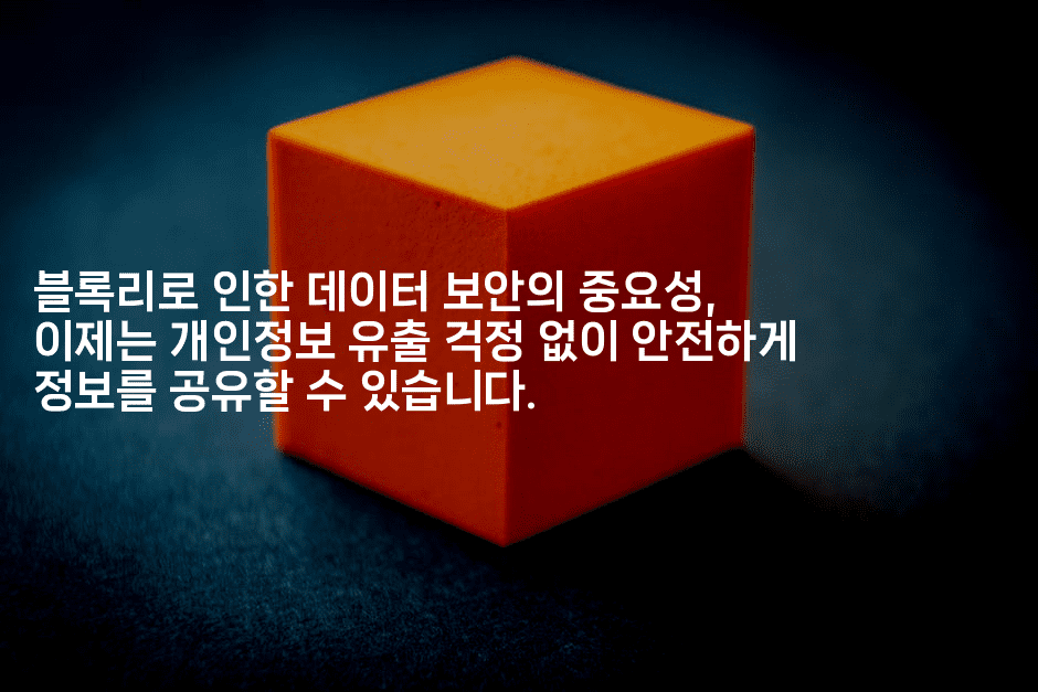 블록리로 인한 데이터 보안의 중요성, 이제는 개인정보 유출 걱정 없이 안전하게 정보를 공유할 수 있습니다.