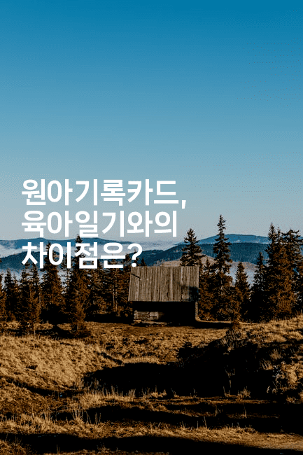 원아기록카드, 육아일기와의 차이점은?-코틀린린