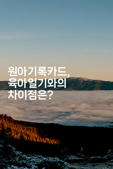 원아기록카드, 육아일기와의 차이점은?2-코틀린린