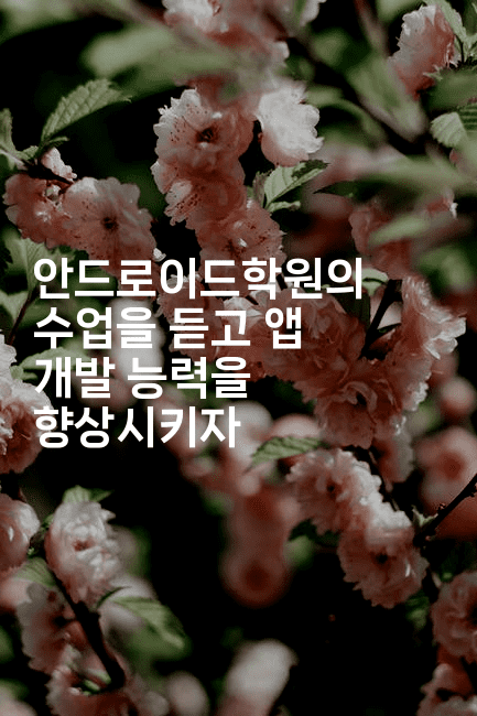 안드로이드학원의 수업을 듣고 앱 개발 능력을 향상시키자-코틀린린