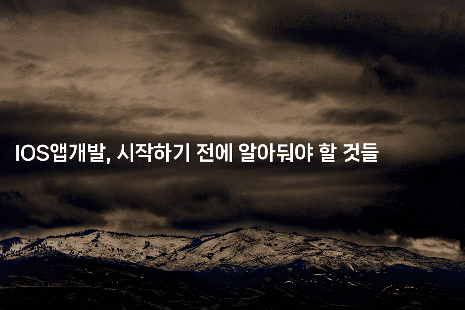 IOS앱개발, 시작하기 전에 알아둬야 할 것들